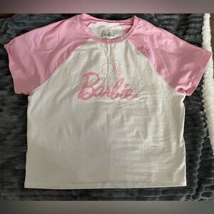 Barbie Pink and White Graphic Tee